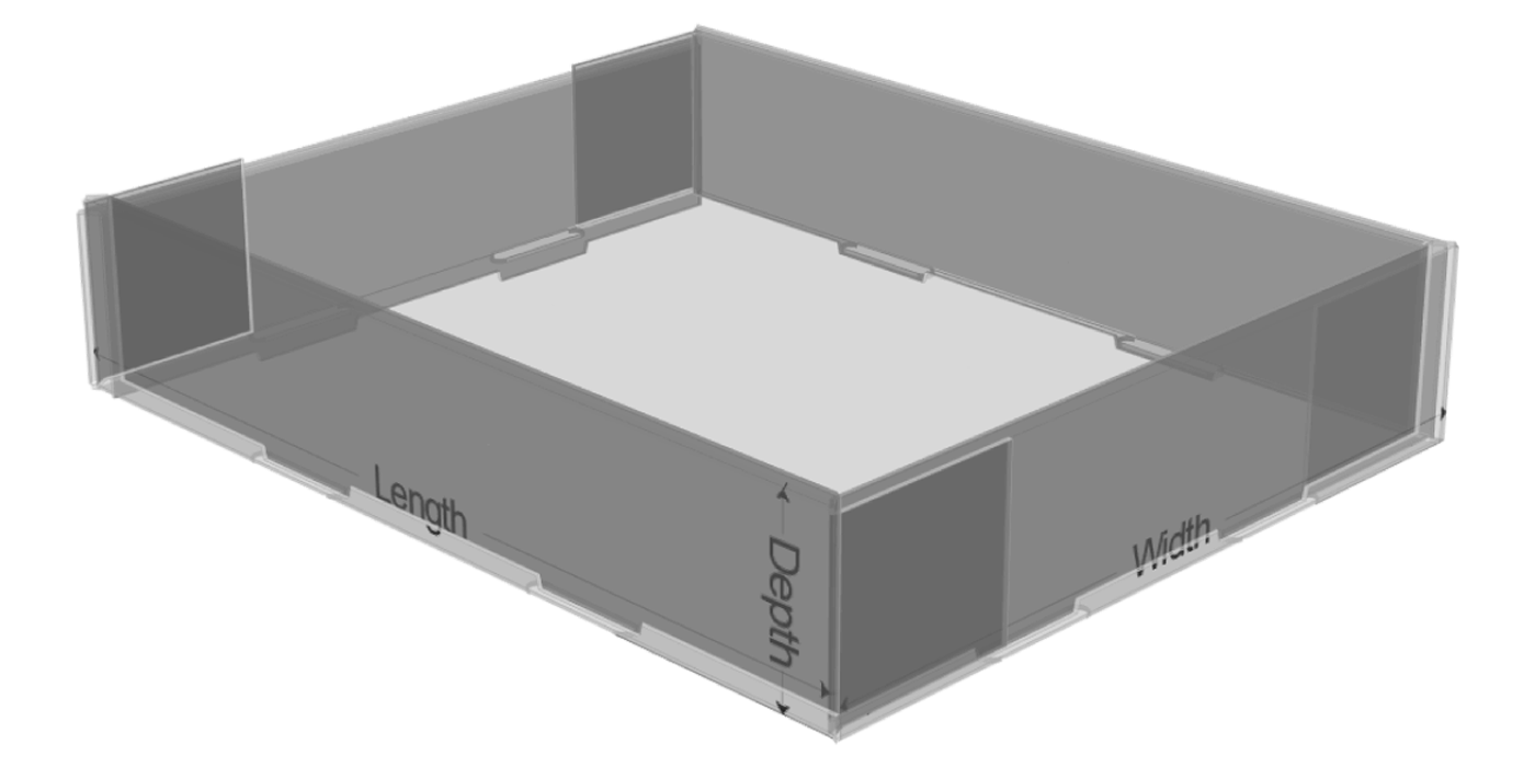 D029_Rolled4Sides Tray 2x2Slots - View 1